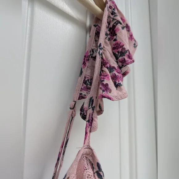 Intimately Free People Pink Floral Bodysuit with Tie Front - Take It Away - Picture 8 of 10
